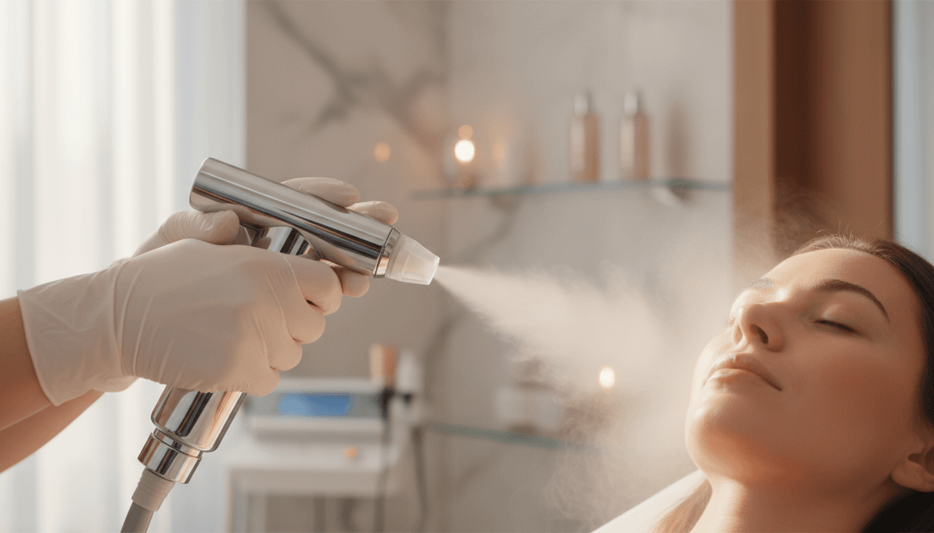 Oxygen infusion facial treatment
