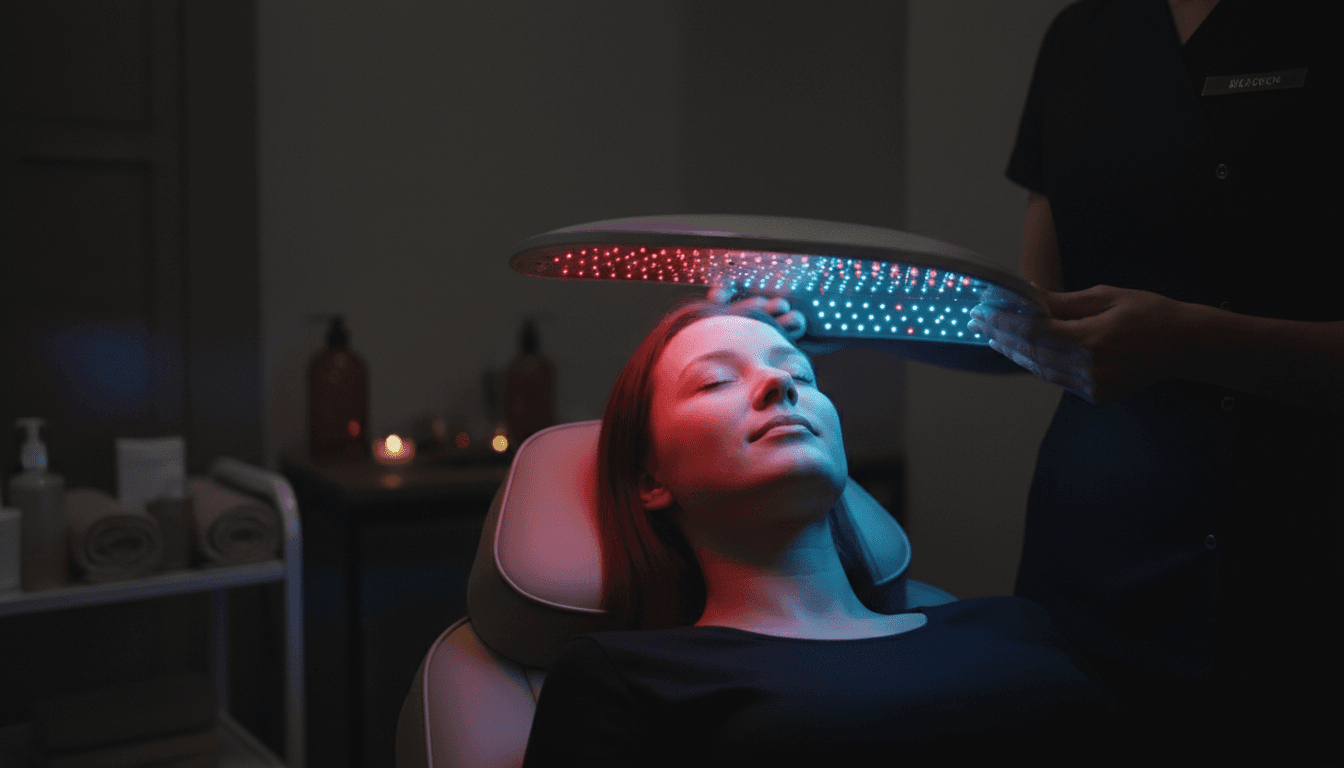 LED light therapy facial treatment