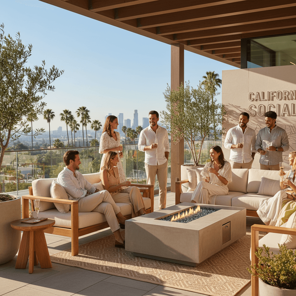 Members gathering outdoors for a daytime social event