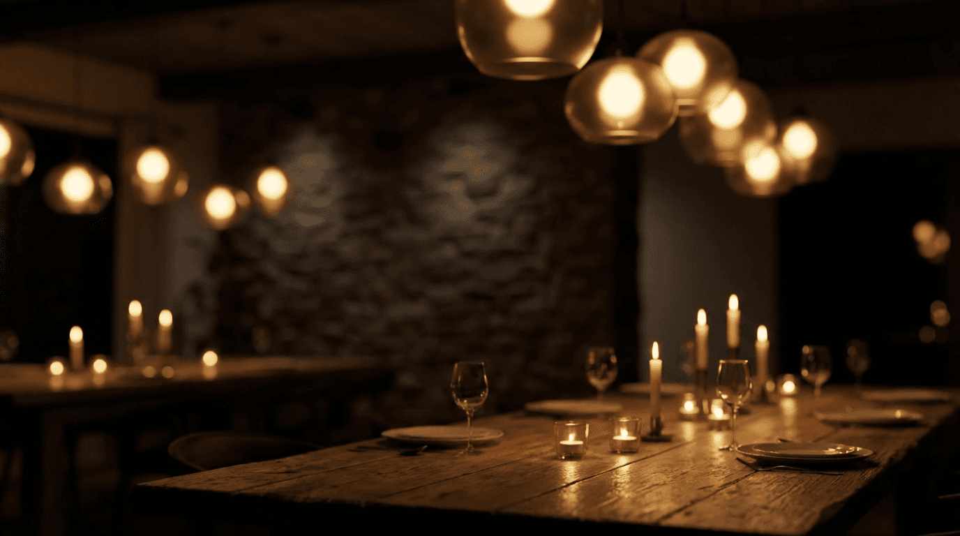 Members relaxing in an upscale private lounge with candlelit ambiance