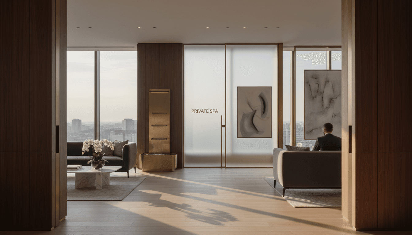 Exclusive members gathered in a luxury Los Angeles lounge for networking and relaxation