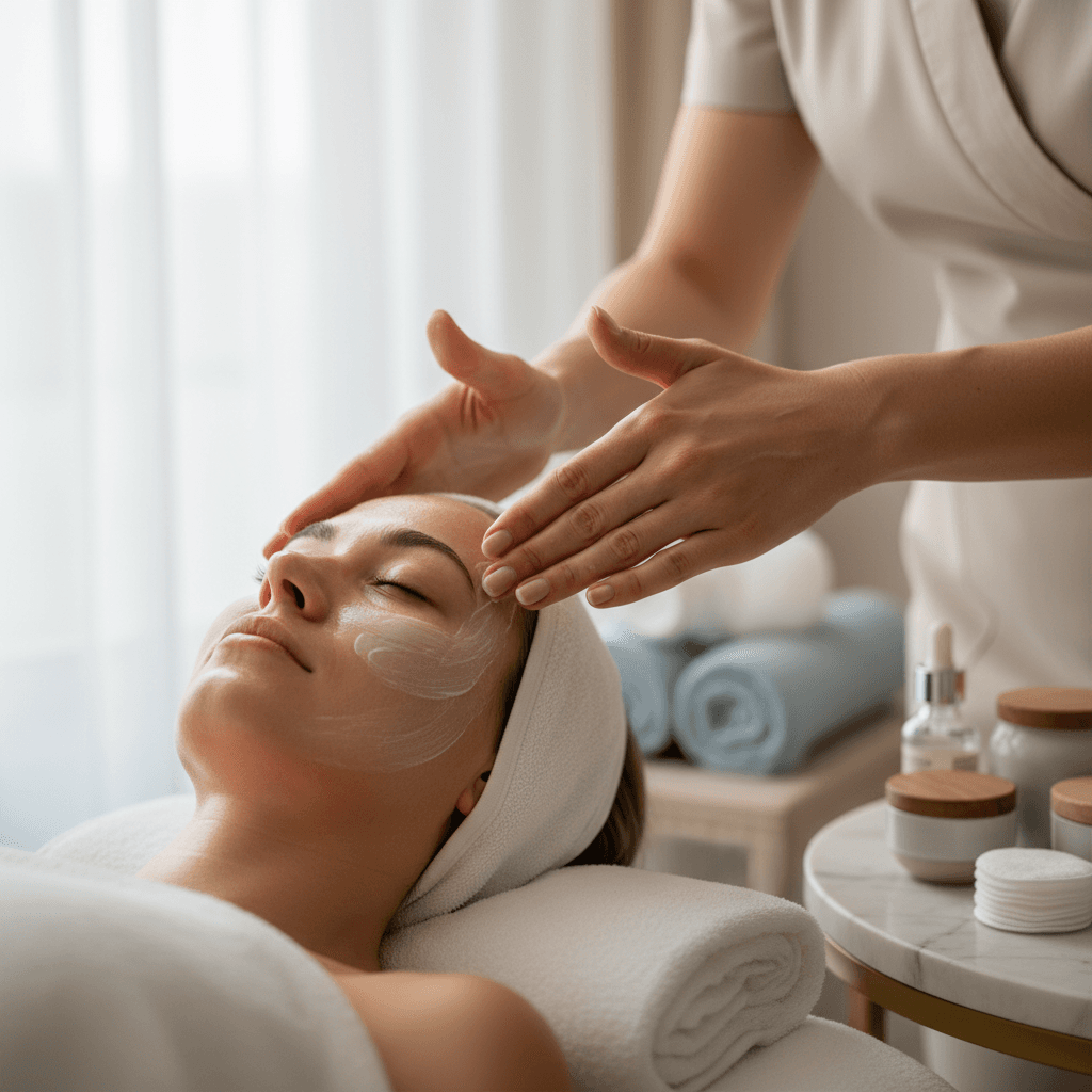 HydraFacial treatment in progress at Legacy Holding Group